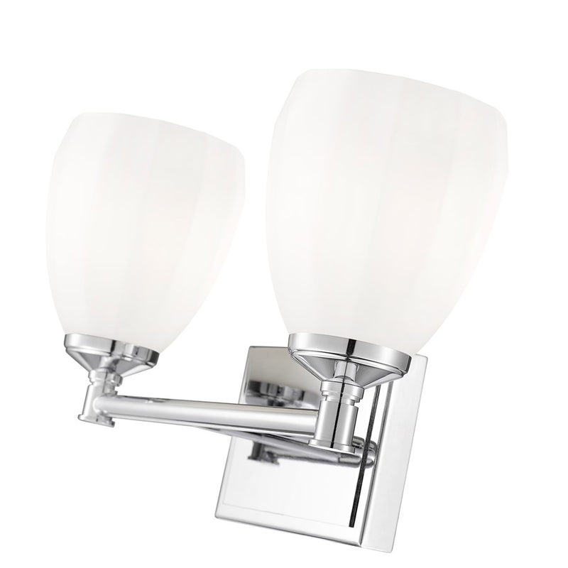 Z-Lite Oren 2 Light Vanity, Chrome /Matte Opal