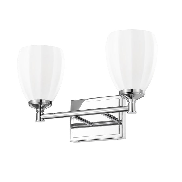 Z-Lite Oren 2 Light Vanity, Chrome /Matte Opal
