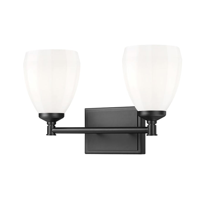 Z-Lite Oren 2 Light Vanity, Matte Black/Matte Opal - 7004-2V-MB