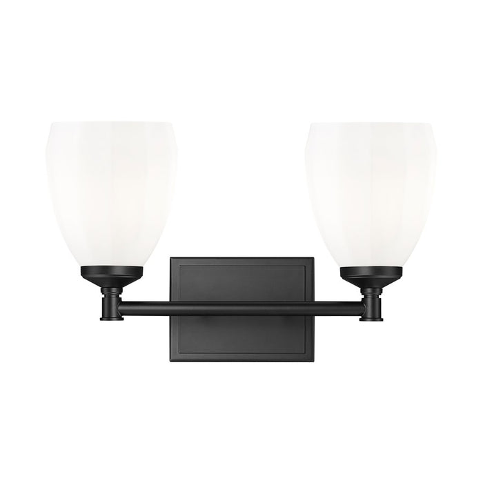 Z-Lite Oren 2 Light Vanity, Matte Black/Matte Opal