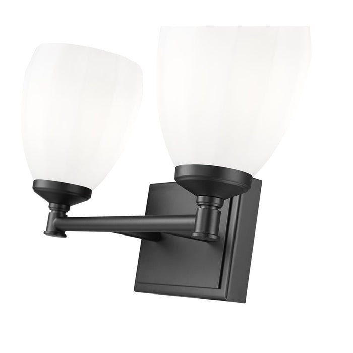 Z-Lite Oren 2 Light Vanity, Matte Black/Matte Opal