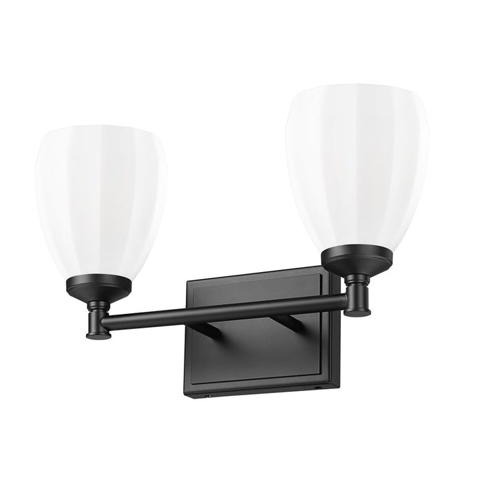 Z-Lite Oren 2 Light Vanity, Matte Black/Matte Opal