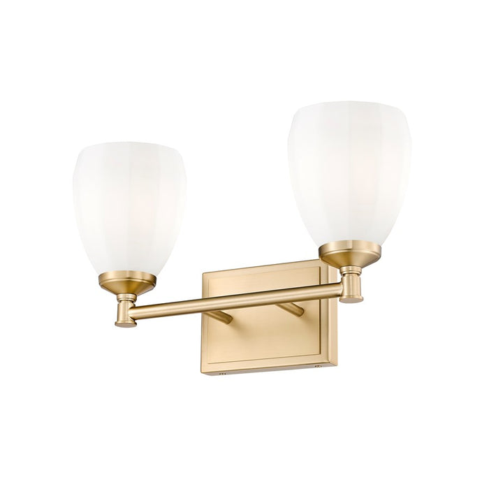 Z-Lite Oren 2 Light Vanity, Modern Gold/Matte Opal