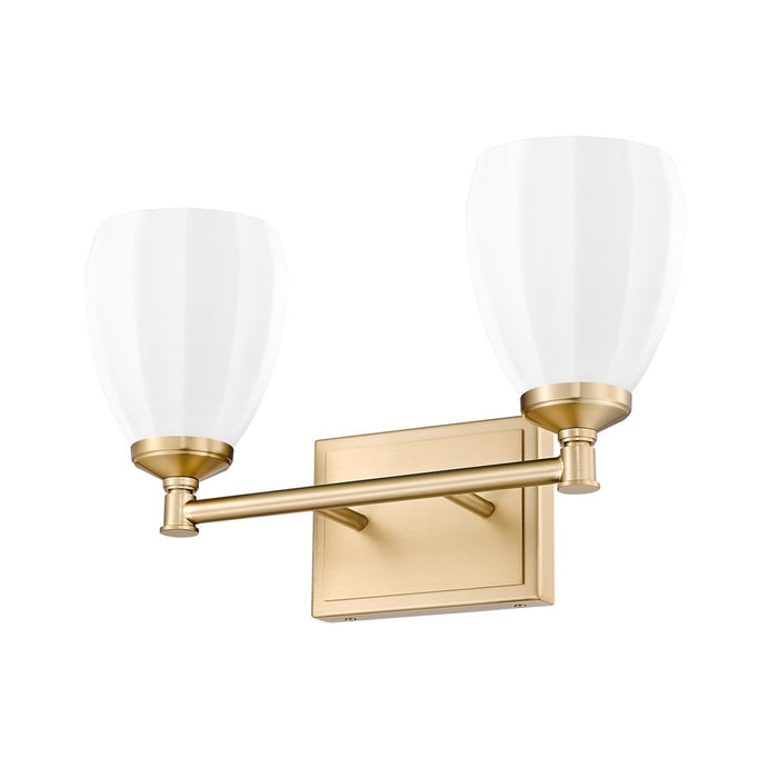Z-Lite Oren 2 Light Vanity, Modern Gold/Matte Opal