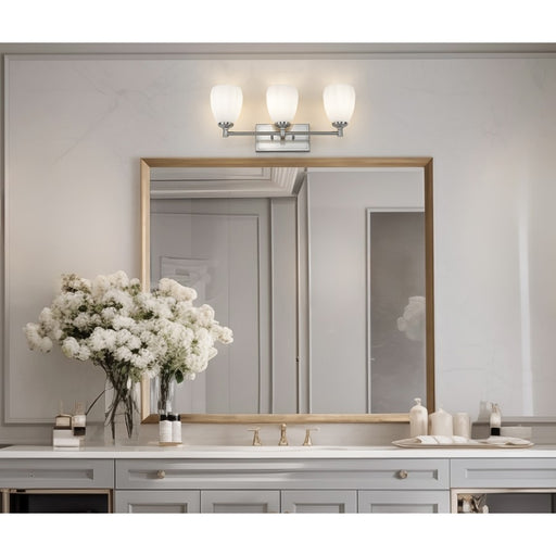Z-Lite Oren 3 Light Vanity, Brushed Nickel/Matte Opal