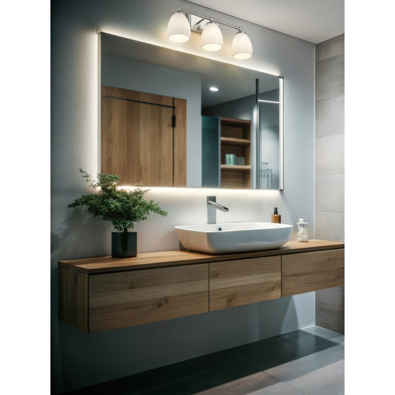 Z-Lite Oren 3 Light Vanity, Brushed Nickel/Matte Opal