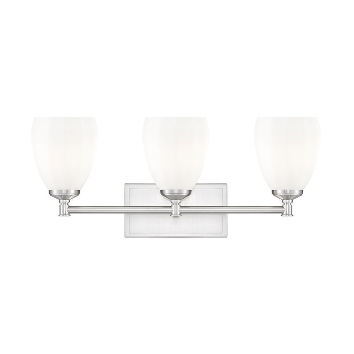 Z-Lite Oren 3 Light Vanity, Brushed Nickel/Matte Opal