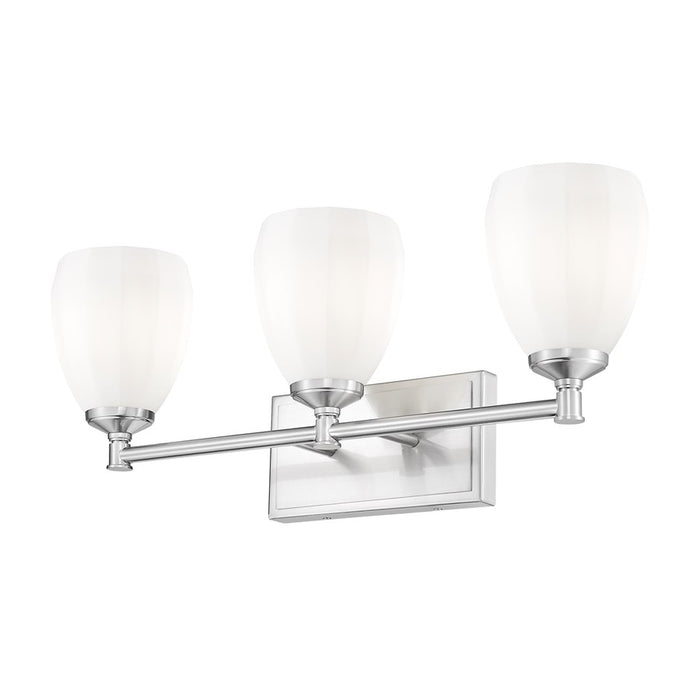 Z-Lite Oren 3 Light Vanity, Brushed Nickel/Matte Opal