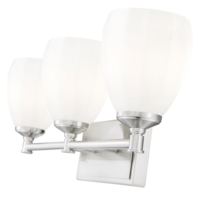 Z-Lite Oren 3 Light Vanity, Brushed Nickel/Matte Opal