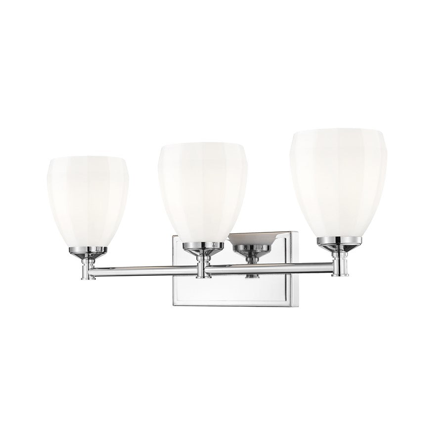 Z-Lite Oren 3 Light Vanity, Chrome /Matte Opal - 7004-3V-CH