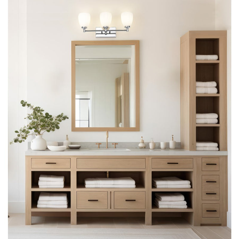 Z-Lite Oren 3 Light Vanity, Chrome /Matte Opal