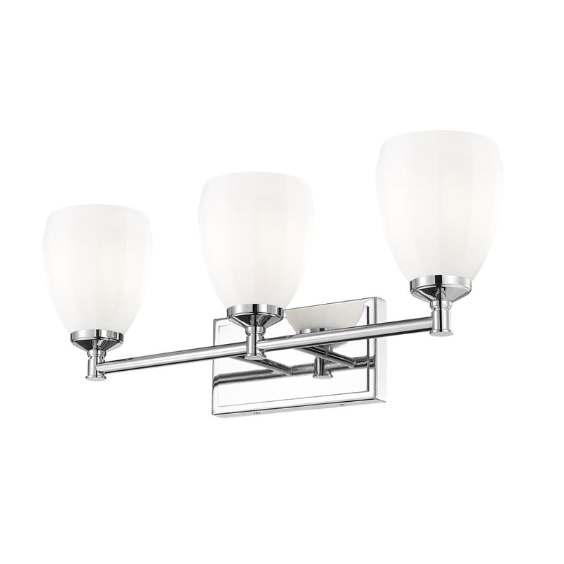 Z-Lite Oren 3 Light Vanity, Chrome /Matte Opal