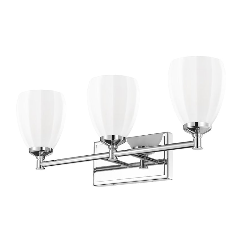 Z-Lite Oren 3 Light Vanity, Chrome /Matte Opal
