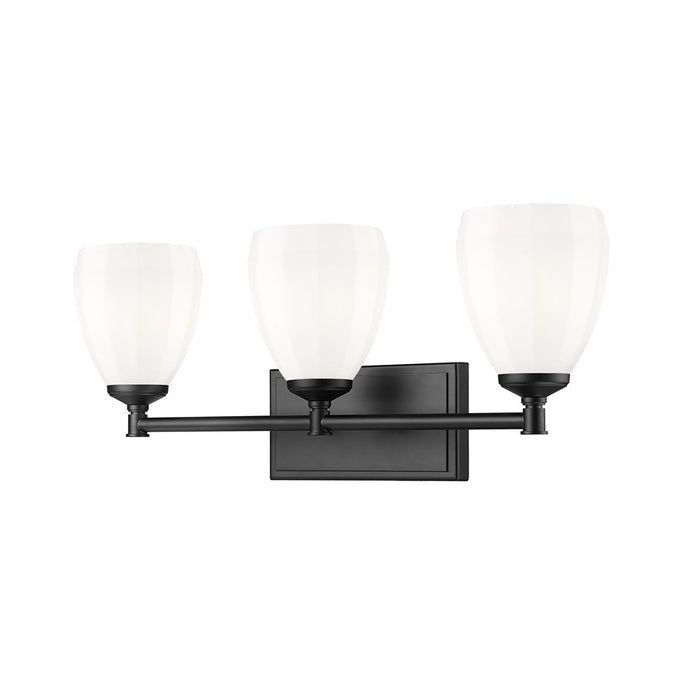 Z-Lite Oren 3 Light Vanity, Matte Black/Matte Opal - 7004-3V-MB