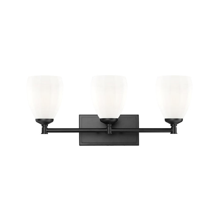 Z-Lite Oren 3 Light Vanity, Matte Black/Matte Opal