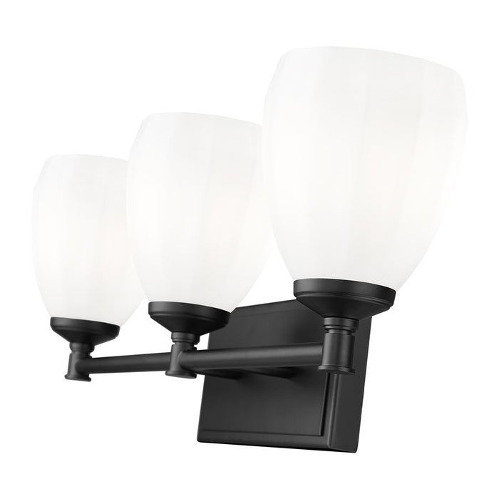 Z-Lite Oren 3 Light Vanity, Matte Black/Matte Opal