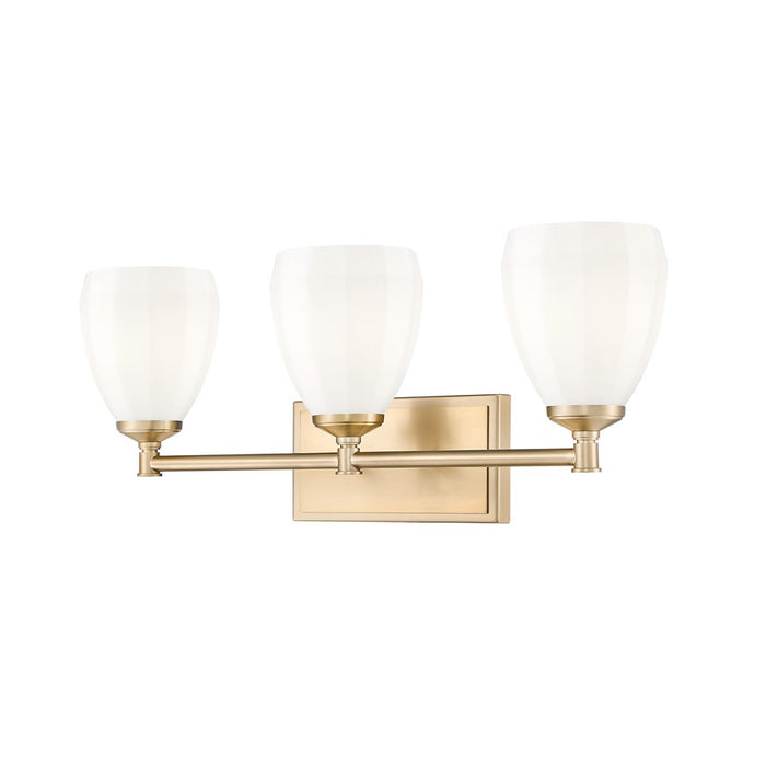 Z-Lite Oren 3 Light Vanity, Modern Gold/Matte Opal - 7004-3V-MGLD
