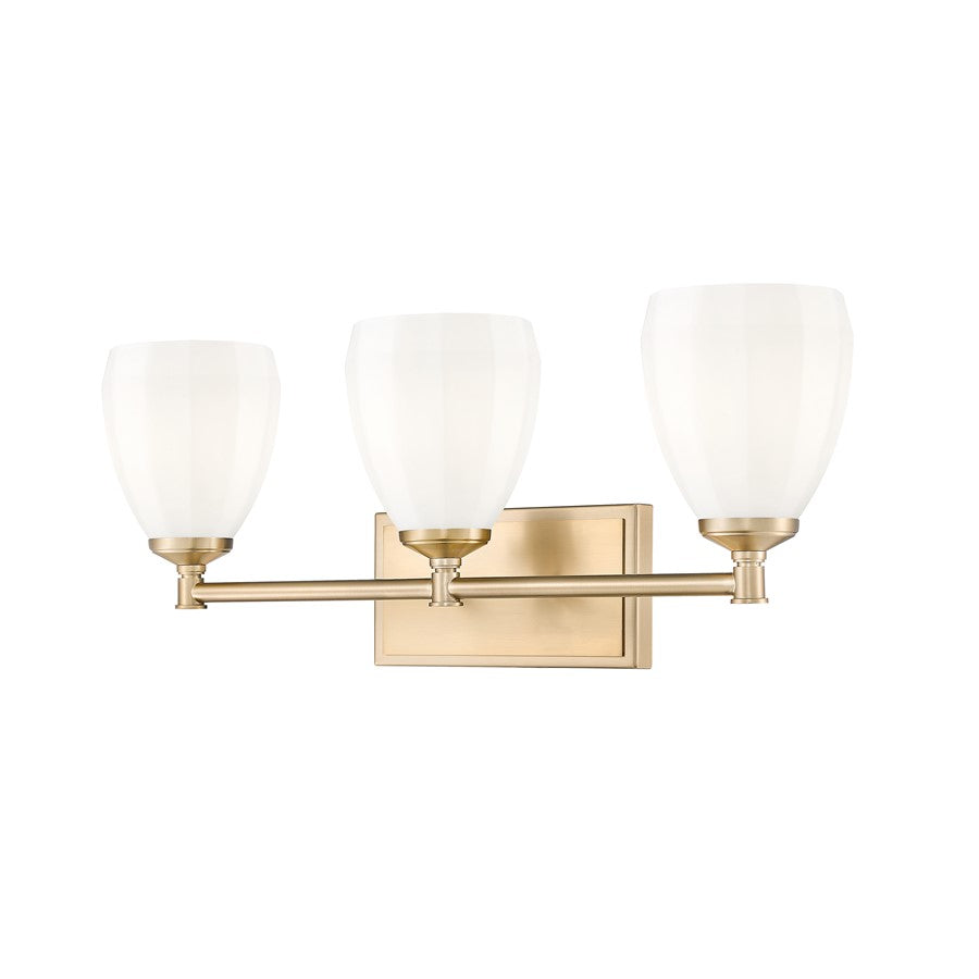 Z-Lite Oren 3 Light Vanity, Modern Gold/Matte Opal - 7004-3V-MGLD