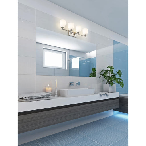 Z-Lite Oren 4 Light Vanity, Brushed Nickel/Matte Opal