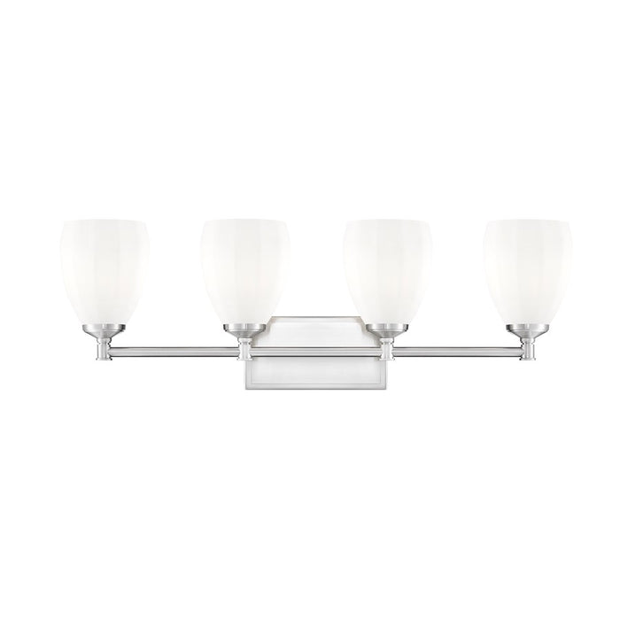 Z-Lite Oren 4 Light Vanity, Brushed Nickel/Matte Opal
