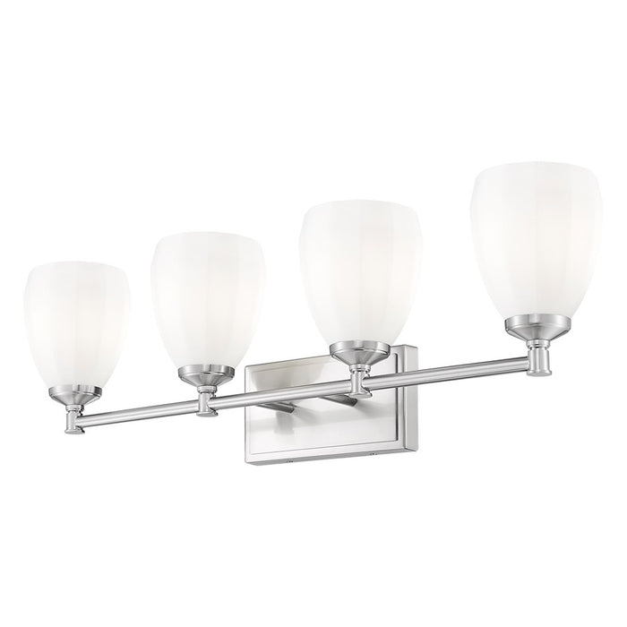 Z-Lite Oren 4 Light Vanity, Brushed Nickel/Matte Opal