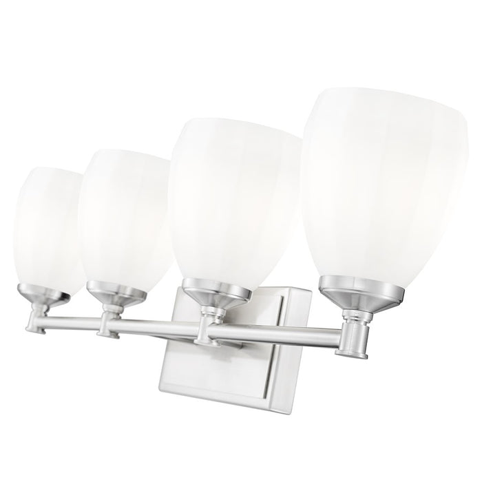 Z-Lite Oren 4 Light Vanity, Brushed Nickel/Matte Opal