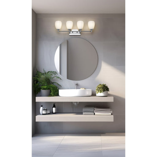 Z-Lite Oren 4 Light Vanity, Chrome /Matte Opal
