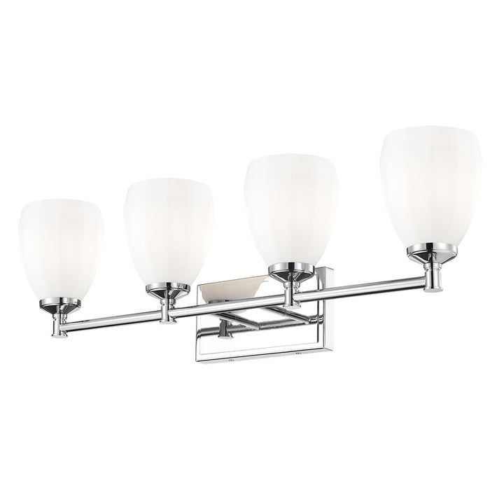 Z-Lite Oren 4 Light Vanity, Chrome /Matte Opal