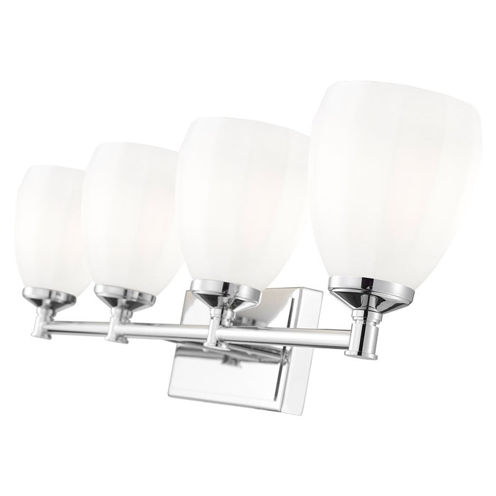 Z-Lite Oren 4 Light Vanity, Chrome /Matte Opal