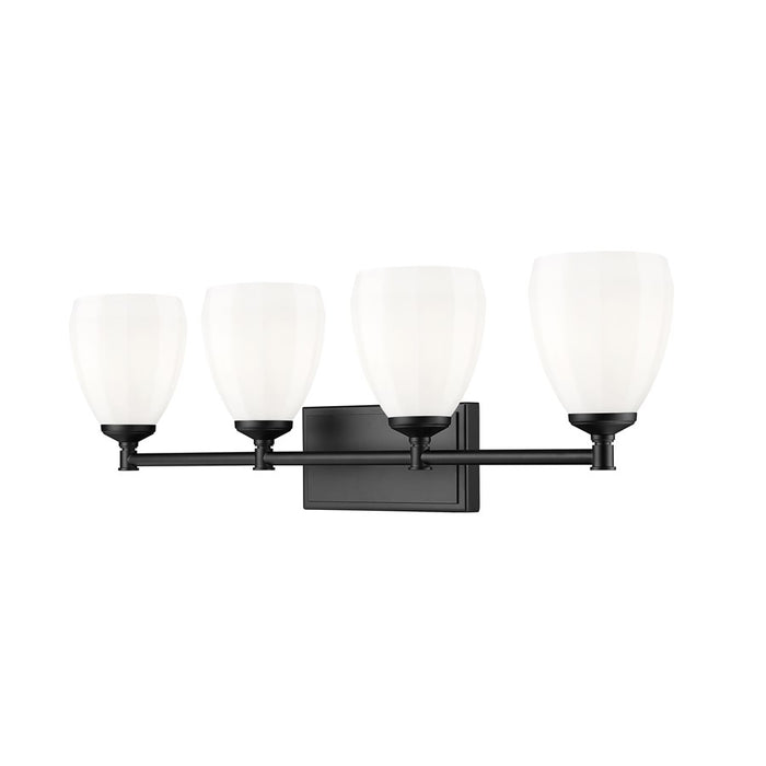 Z-Lite Oren 4 Light Vanity, Matte Black/Matte Opal - 7004-4V-MB