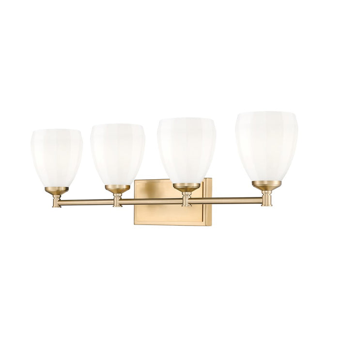 Z-Lite Oren 4 Light Vanity, Modern Gold/Matte Opal - 7004-4V-MGLD