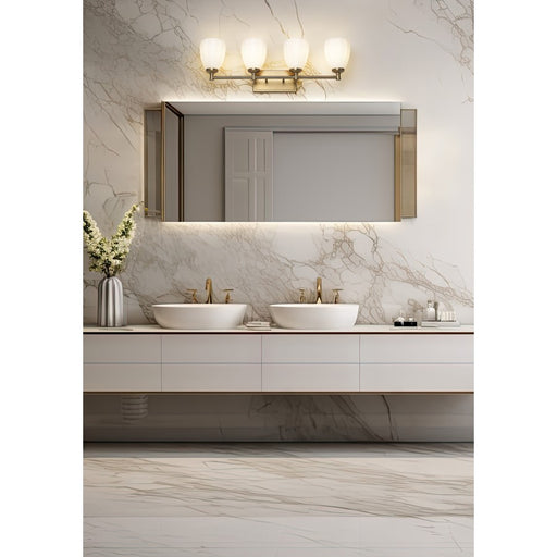 Z-Lite Oren 4 Light Vanity, Modern Gold/Matte Opal