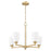 Z-Lite Oren 5 Light Chandelier, Modern Gold/Matte Opal