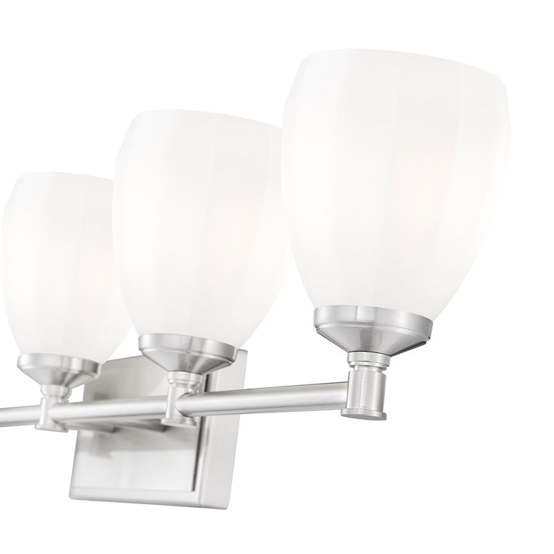 Z-Lite Oren 5 Light Vanity, Brushed Nickel/Matte Opal