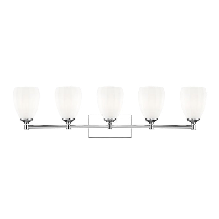 Z-Lite Oren 5 Light Vanity, Chrome /Matte Opal