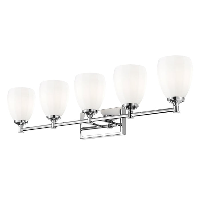 Z-Lite Oren 5 Light Vanity, Chrome /Matte Opal