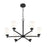 Z-Lite Oren 6 Light Chandelier, Matte Black/Matte Opal