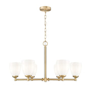Z-Lite Oren 6 Light Chandelier, Modern Gold/Matte Opal - 7004-6MGLD