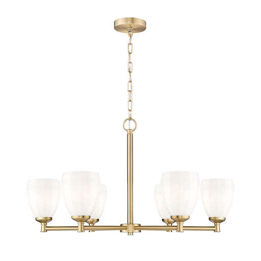 Z-Lite Oren 6 Light Chandelier, Modern Gold/Matte Opal - 7004-6MGLD