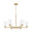 Z-Lite Oren 6 Light Chandelier, Modern Gold/Matte Opal