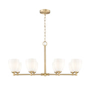 Z-Lite Oren 8 Light Chandelier, Modern Gold/Matte Opal - 7004-8MGLD