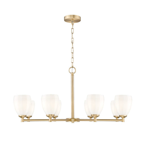 Z-Lite Oren 8 Light Chandelier, Modern Gold/Matte Opal - 7004-8MGLD
