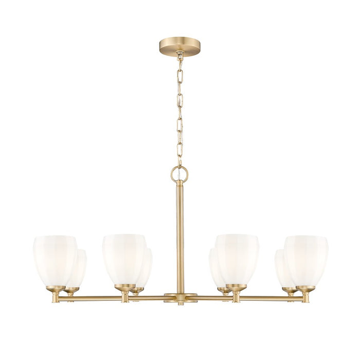 Z-Lite Oren 8 Light Chandelier, Modern Gold/Matte Opal - 7004-8MGLD