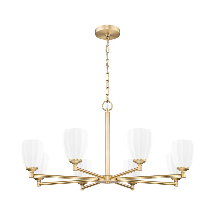 Z-Lite Oren 8 Light Chandelier, Modern Gold/Matte Opal