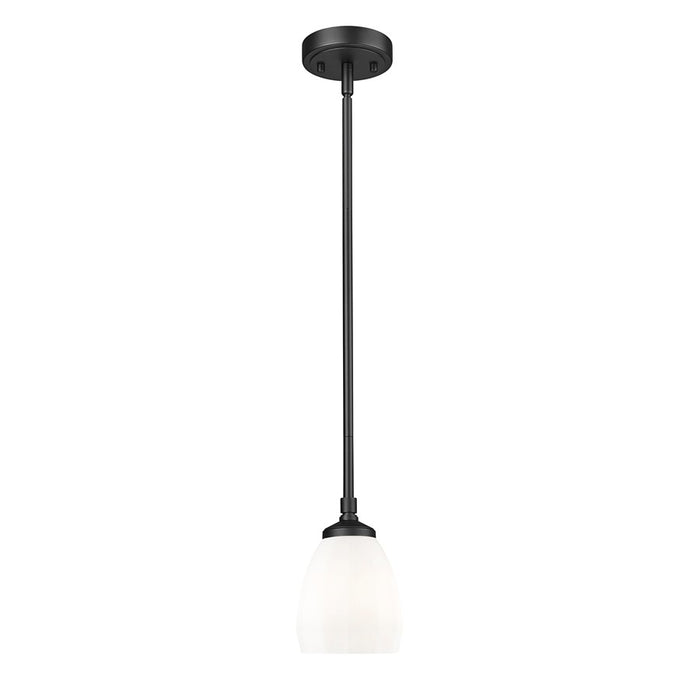 Z-Lite Oren 1 Light 6" Pendant, Matte Black/Matte Opal - 7004P5-MB