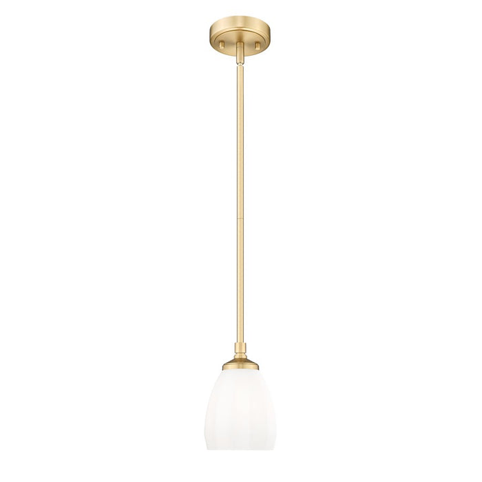 Z-Lite Oren 1 Light 6" Pendant, Modern Gold/Matte Opal - 7004P5-MGLD