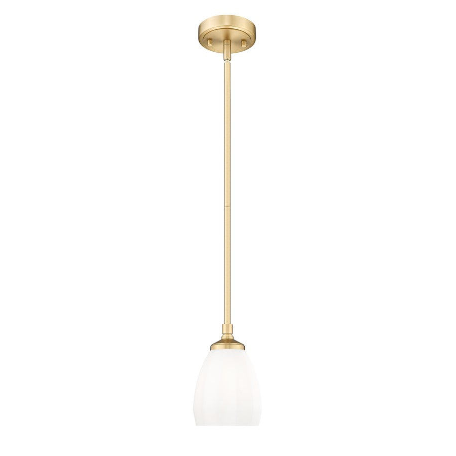 Z-Lite Oren 1 Light 6" Pendant, Modern Gold/Matte Opal - 7004P5-MGLD