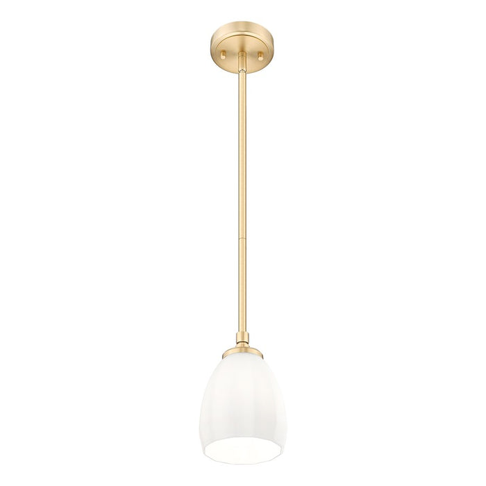Z-Lite Oren 1 Light 6" Pendant, Modern Gold/Matte Opal