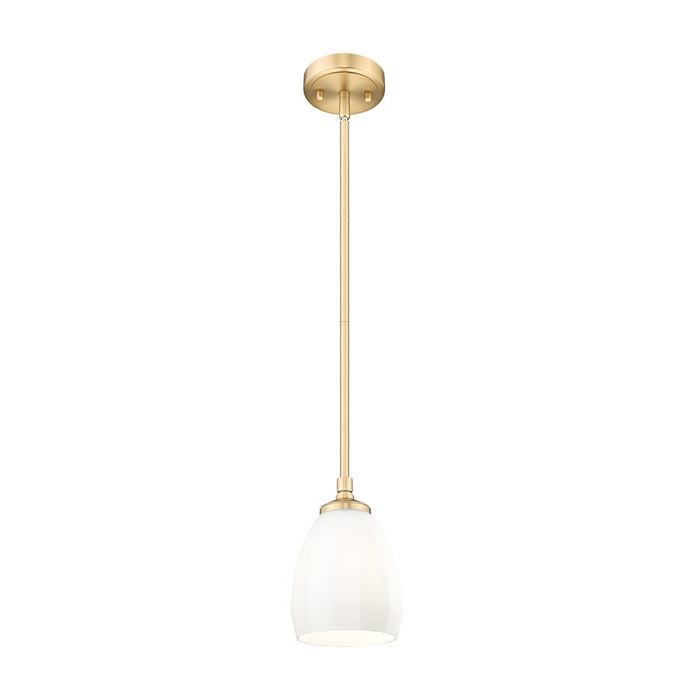 Z-Lite Oren 1 Light 6" Pendant, Modern Gold/Matte Opal