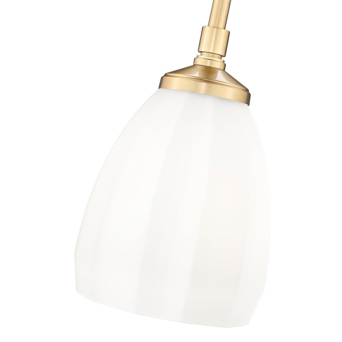 Z-Lite Oren 1 Light 6" Pendant, Modern Gold/Matte Opal